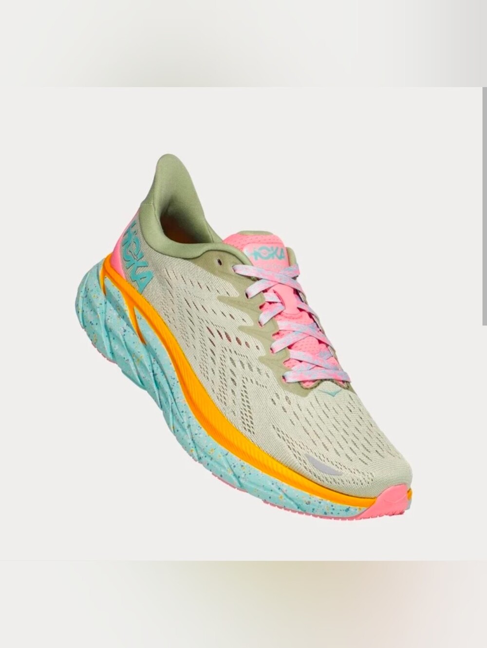 Hoka  Free People Movement x Clifton 8 Women's  Seaweed Green Tea Size 7.5B